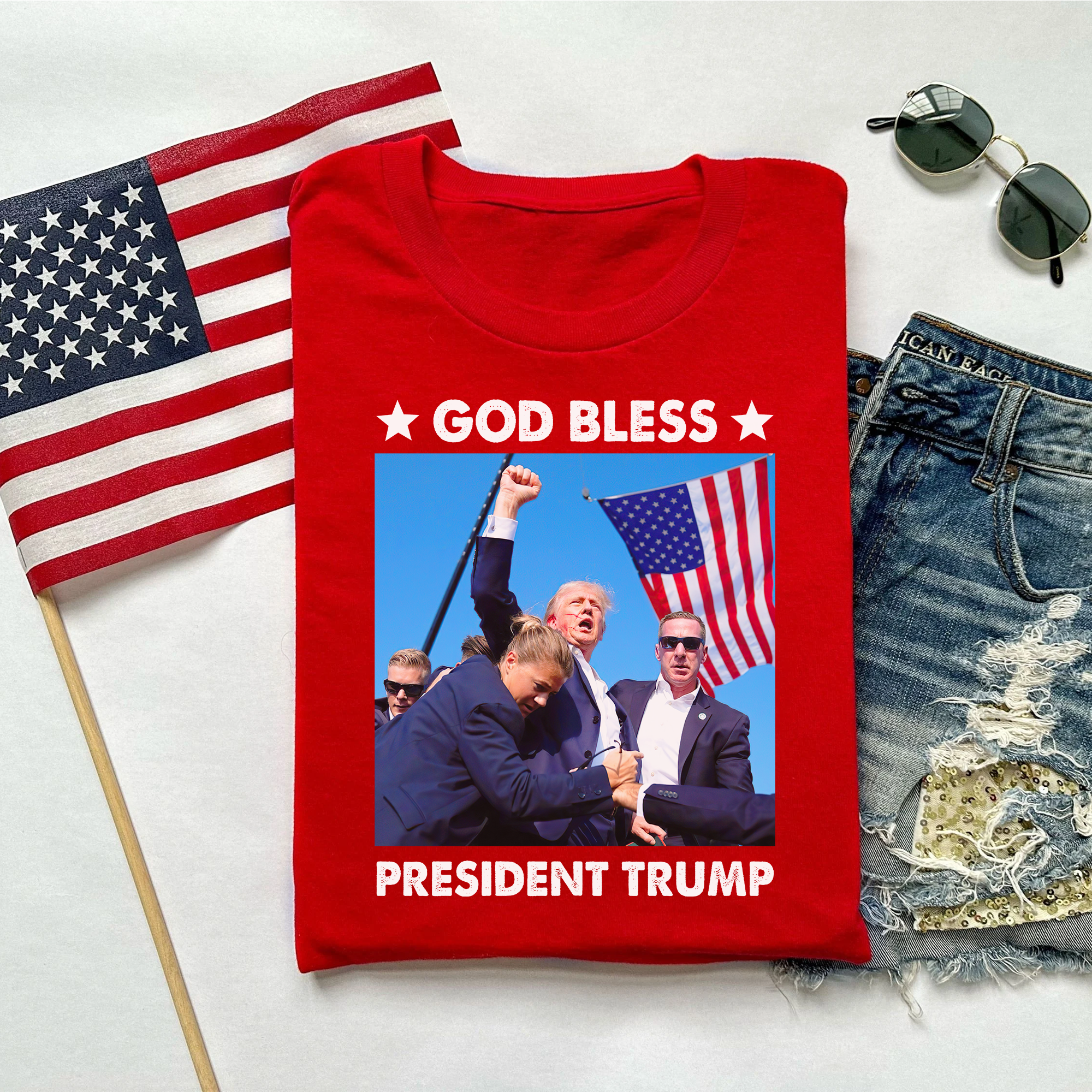 God Bless President Trump 2024 T-Shirt - GB97