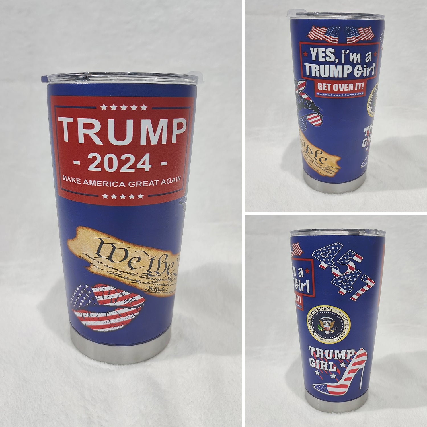 Yes I'm A Trump Girl Get Over It Wine Tumbler - GB-WTL01