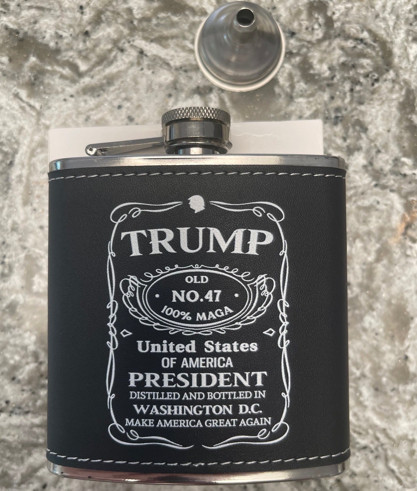 Trump 2024 Maga Whiskey Leather Hip Flask - GB-FL01