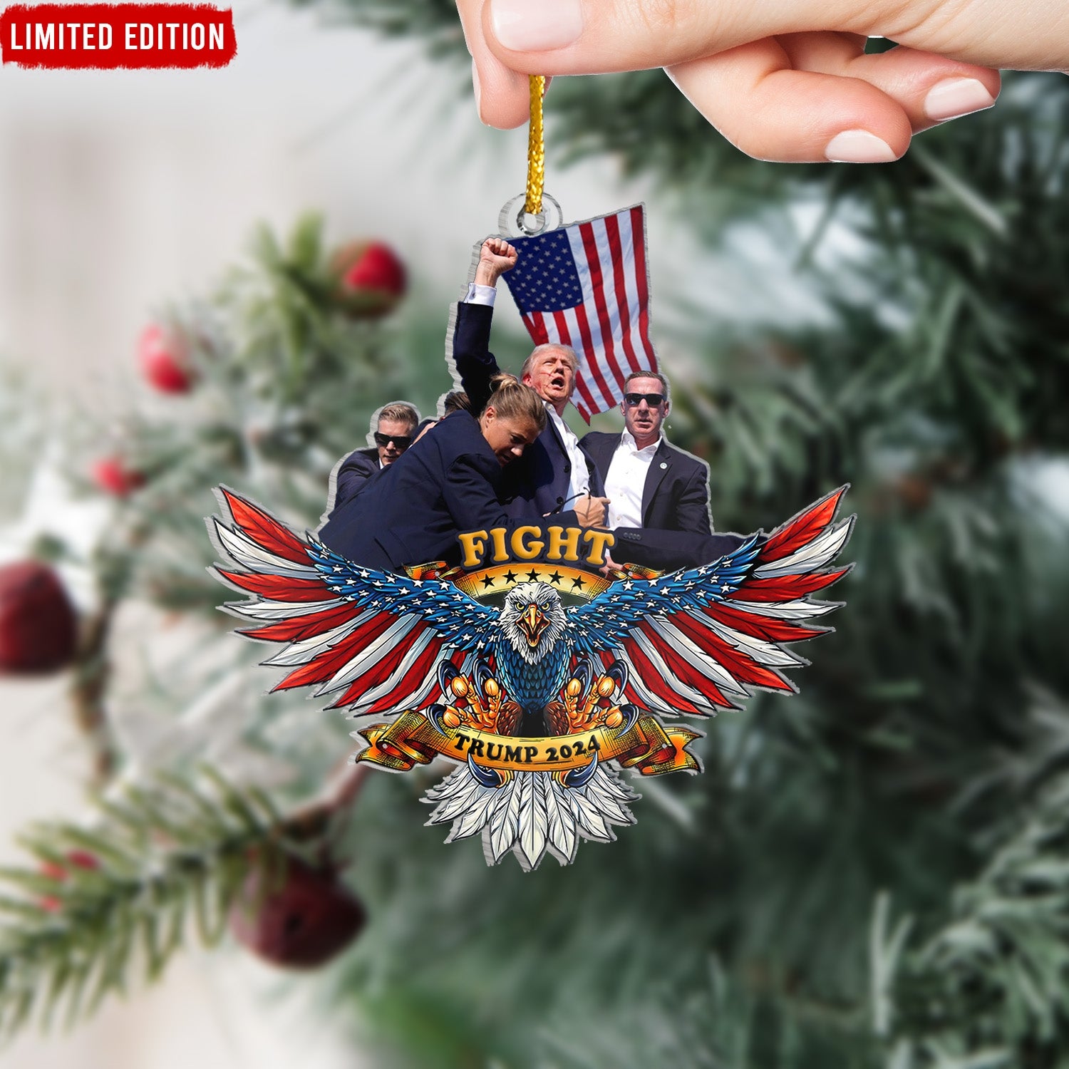 Eagle Fight Fight Fight MAGA 2024 Acrylic Ornament - ORN90UP