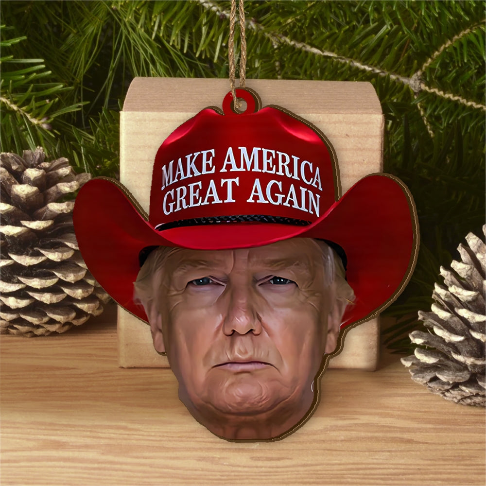 President With Red Hat, Make America Great Again Ornament - ORN95UP