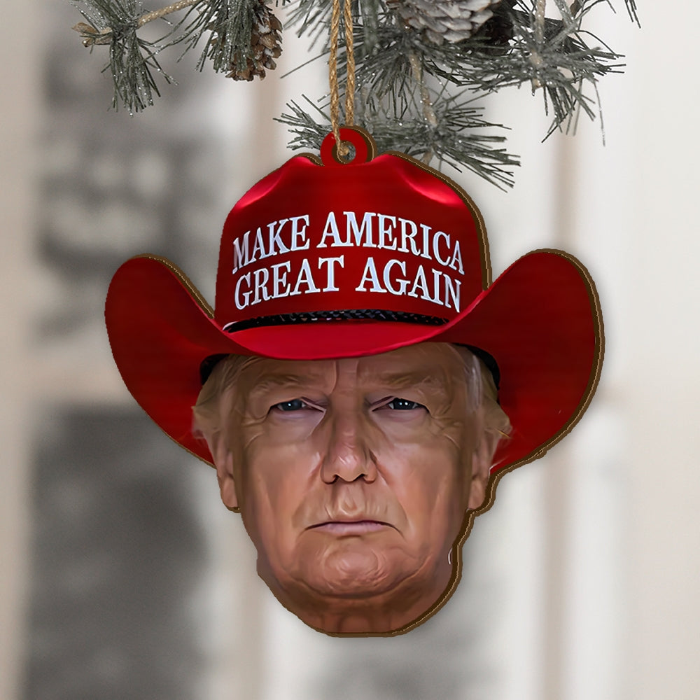 President With Red Hat, Make America Great Again Ornament - ORN95UP