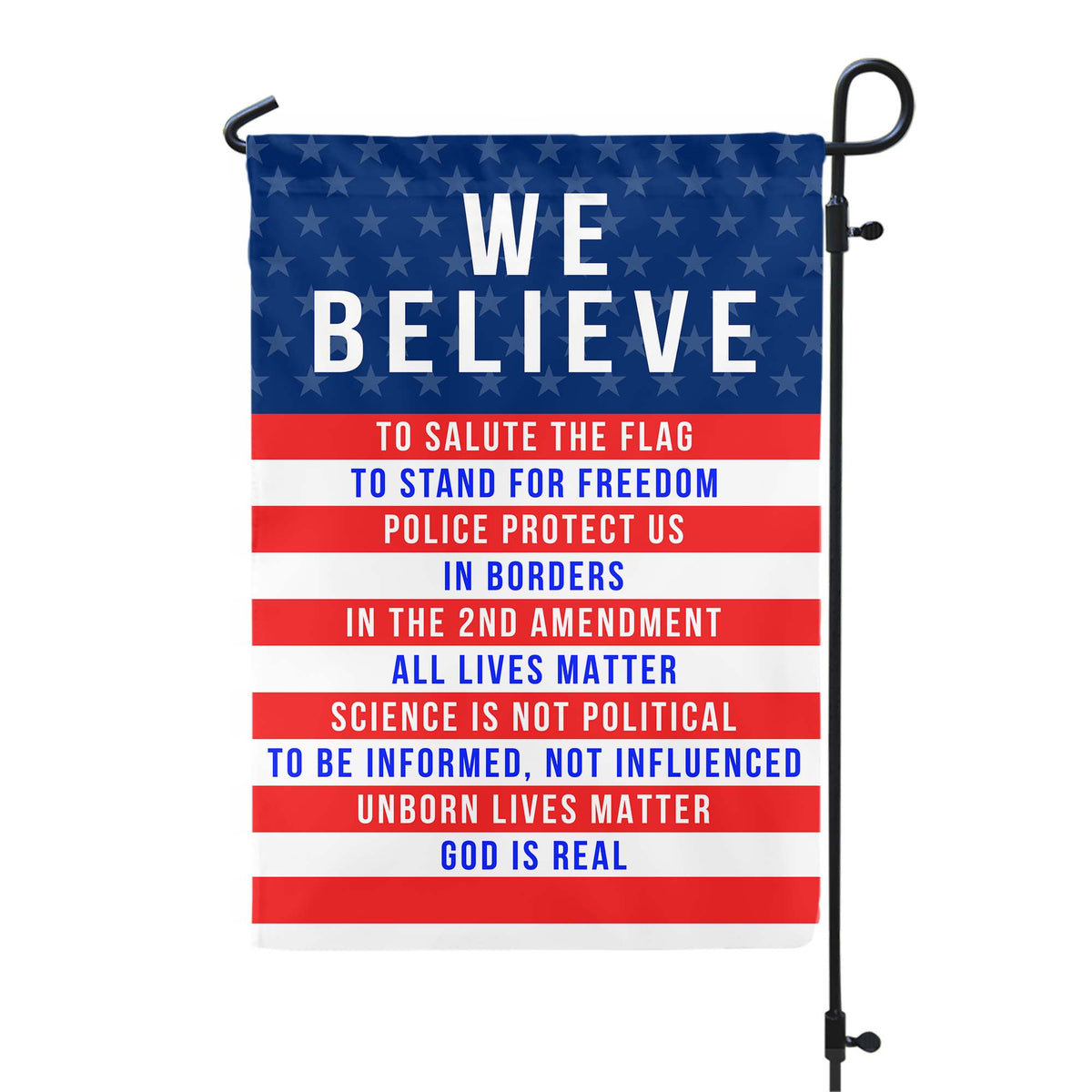 Conservative We Believe, 2nd Amendment, Police Protect Us Garden Flag - GB-GF02