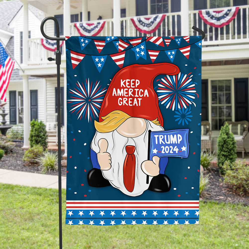 Happy Independence Day Gnome Style, Garden Flag, 4th Of July Home Decor - GB-GF01