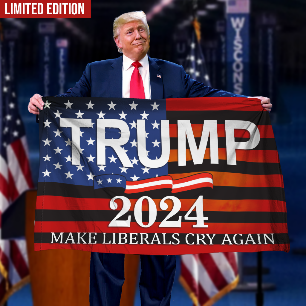 Make Liberals Cry Again Trump 2024 House Flag - GB-HF08