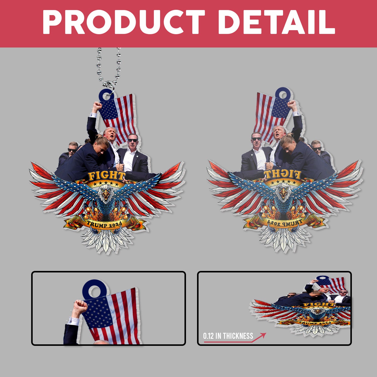 Eagle Fight Fight Fight MAGA 2024 Acrylic Ornament - ORN90UP