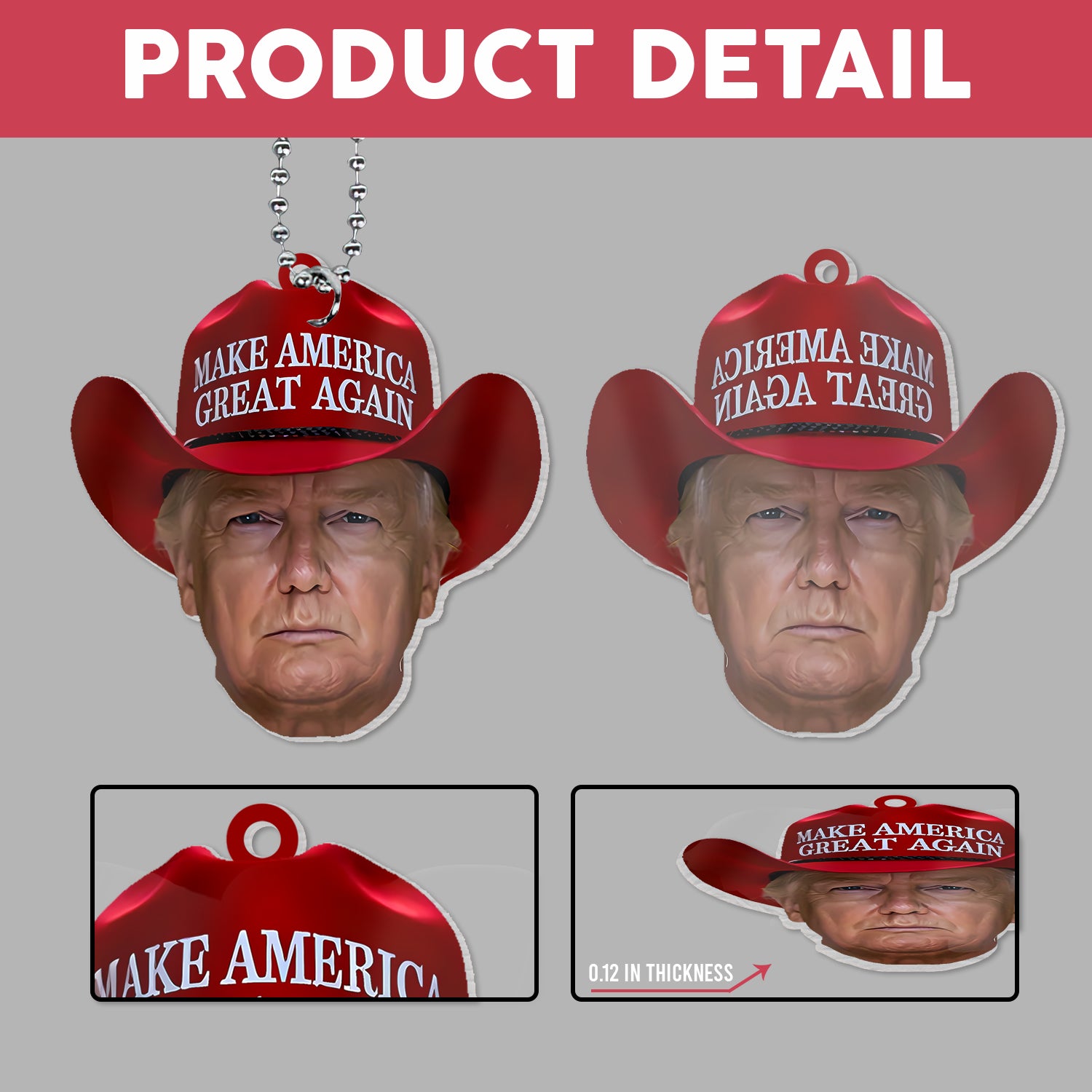 President With Red Hat, Make America Great Again Ornament - ORN95UP