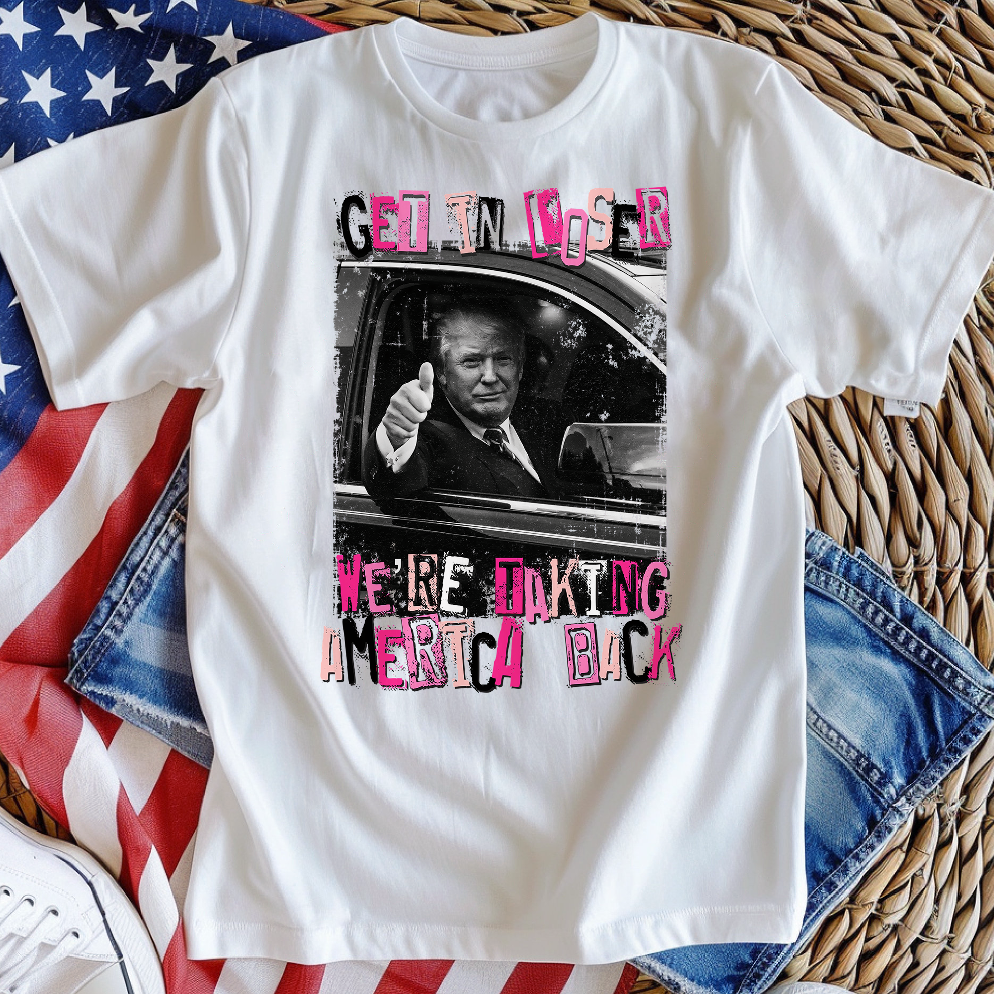 Get In Loser We Are Taking America Back Shirt,Trump 2024 Shirt - GB20