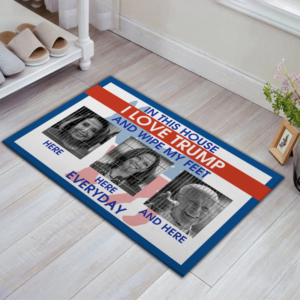 Support Trump Political Home Decor, In This House We Love Trump Doormat - GB-DM05