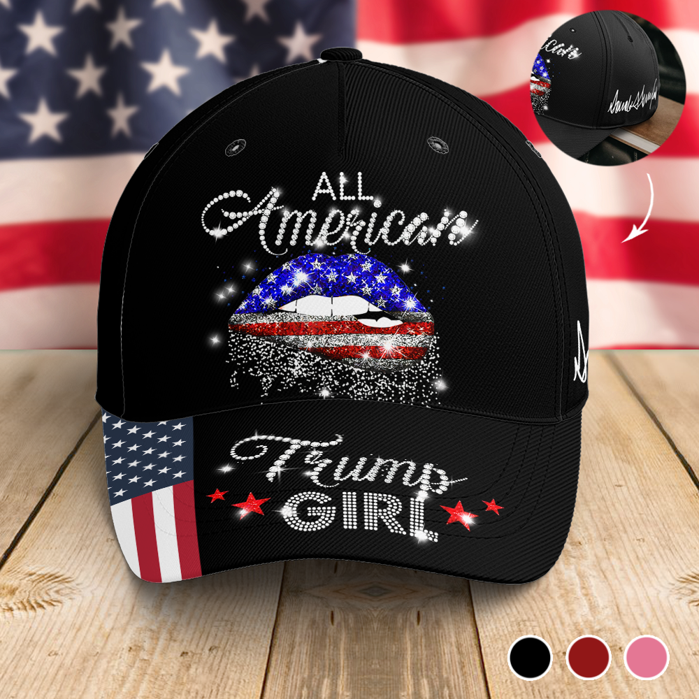 Womens All American Trump Girl All Over Print Classic Cap - C36UP