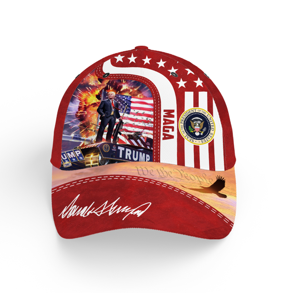 Make America Great Again, Trump Signature All Over Print Classic Cap - C04UP