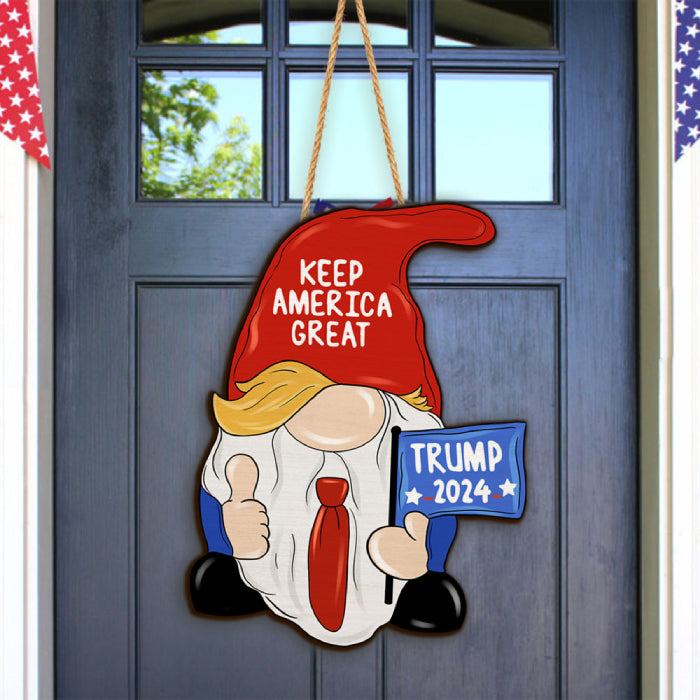 Idependence Day Gnome - Wooden Sign, Gift For 4th Of July - DS01