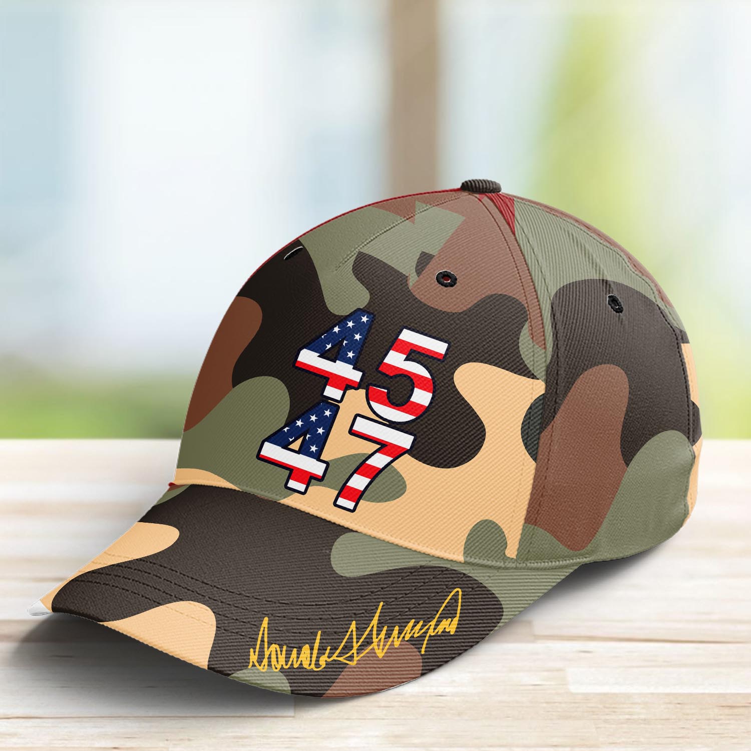 45 47 2024, MAGA Cap, Camo All Over Print Classic Cap - C09