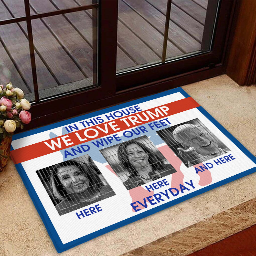 Support Trump Political Home Decor, In This House We Love Trump Doormat - GB-DM05