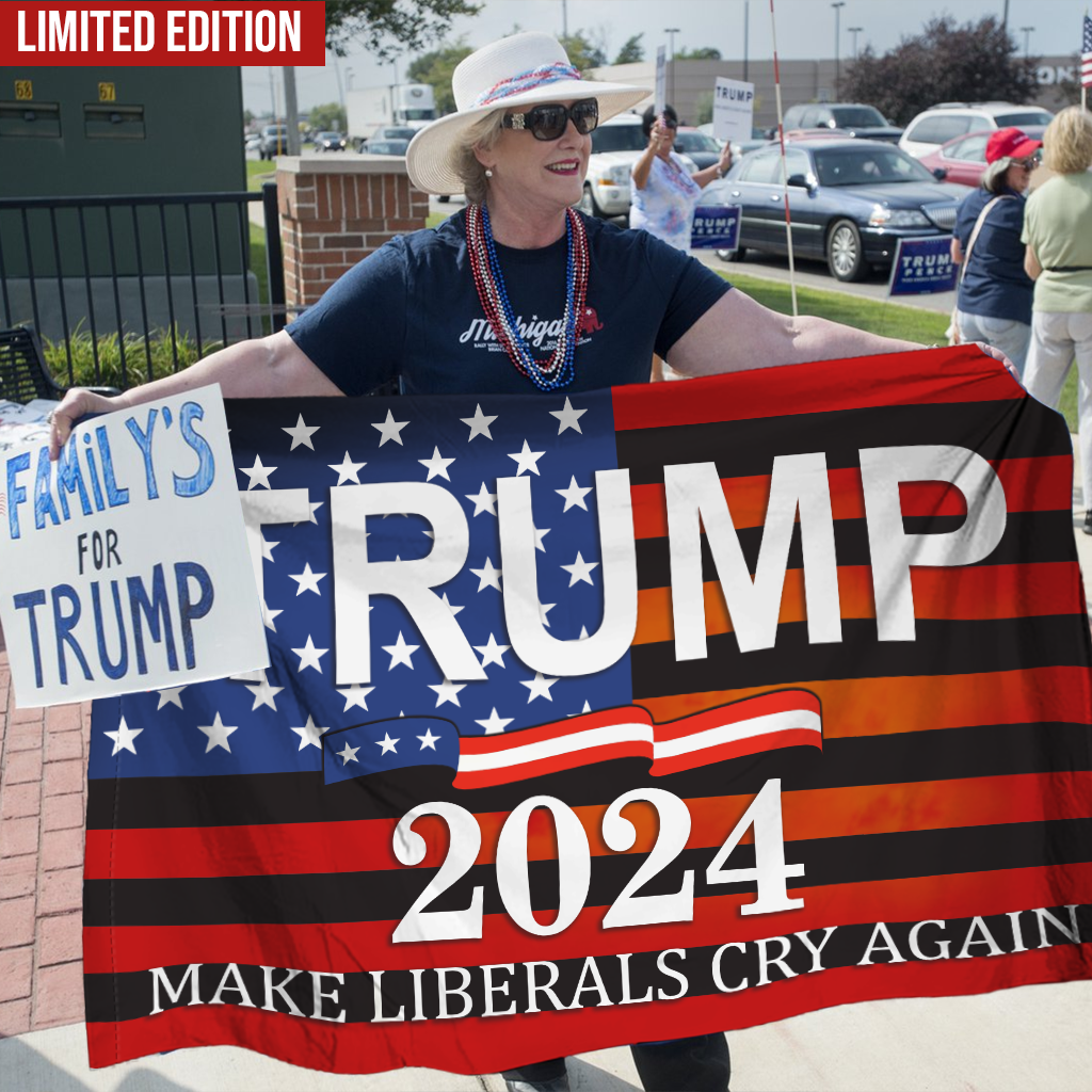 Make Liberals Cry Again Trump 2024 House Flag - GB-HF08