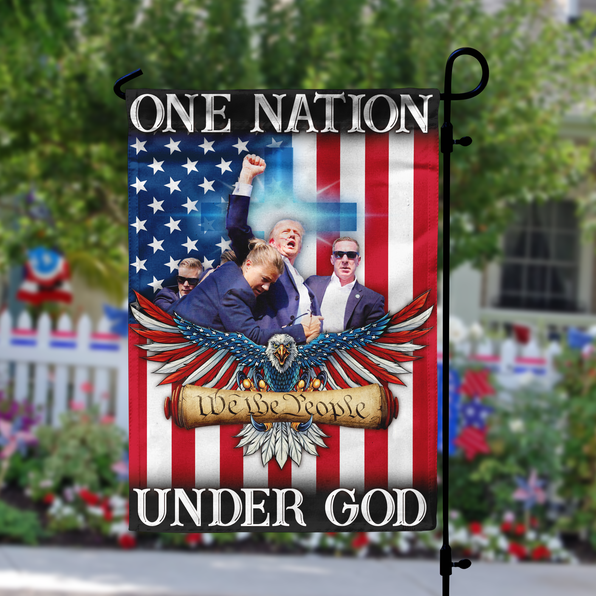 One Nation Under God, Fight Fight, US Election Garden Flag - GF116UP