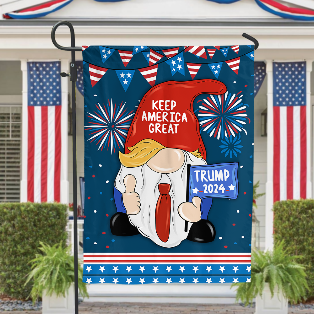 Happy Independence Day Gnome Style, Garden Flag, 4th Of July Home Decor - GB-GF01