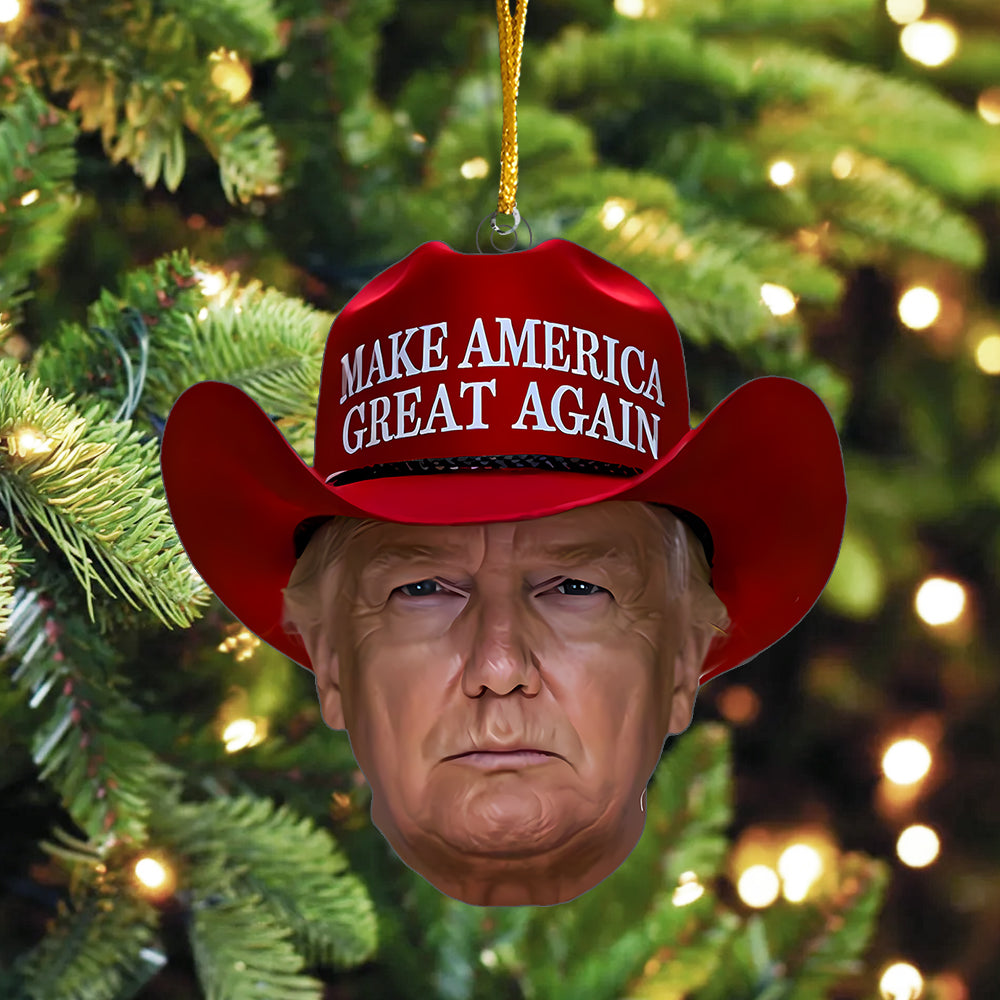 President With Red Hat, Make America Great Again Ornament - ORN95UP