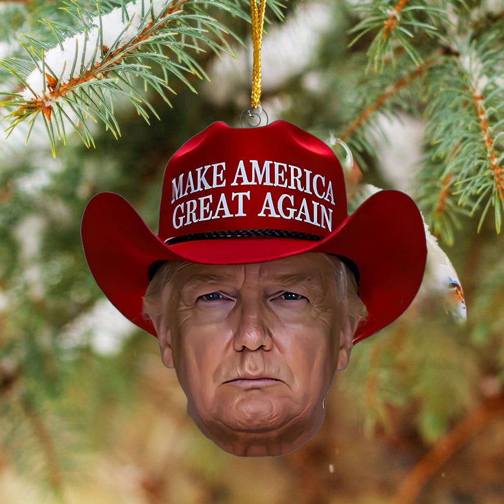 President With Red Hat, Make America Great Again Ornament - ORN95UP