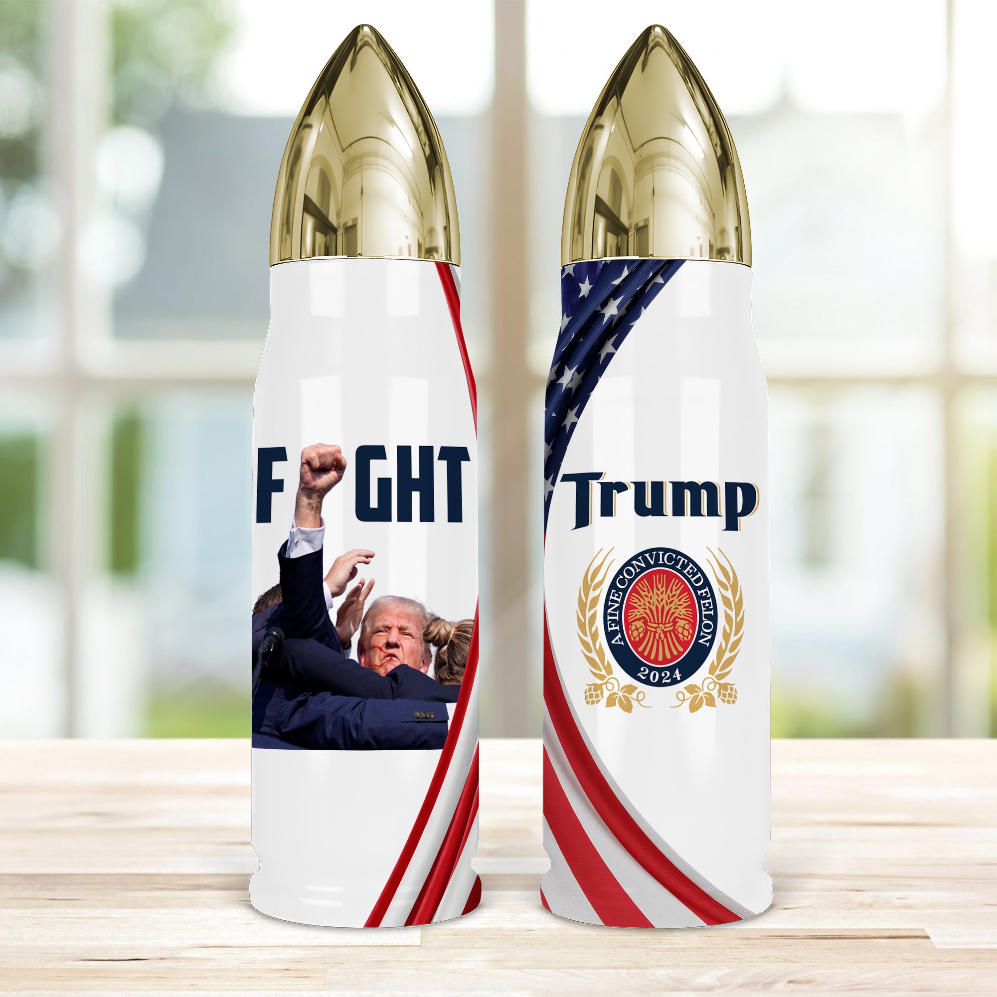 Trump Fight, A Fine Convicted Felon 2024, US Election Bullet Tumbler - BTL31UP