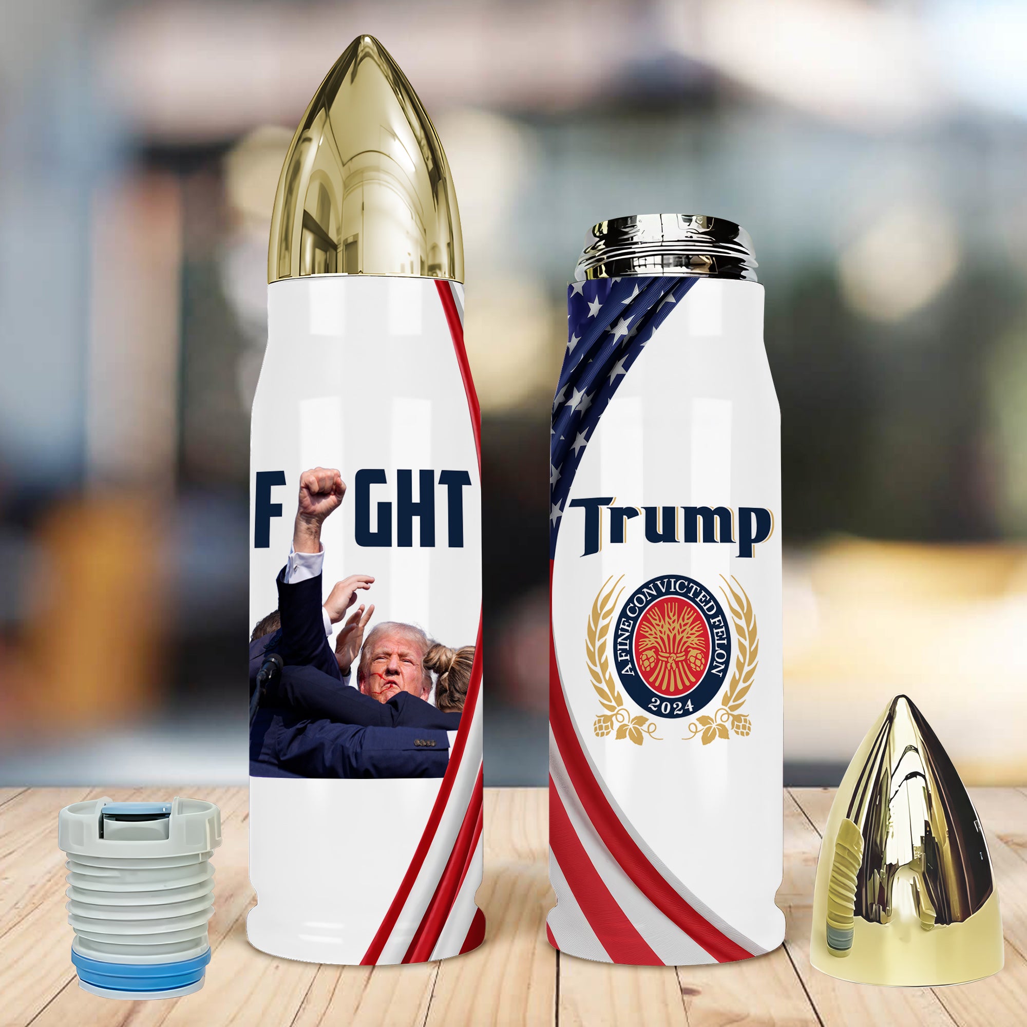 Trump Fight, A Fine Convicted Felon 2024, US Election Bullet Tumbler - BTL31UP