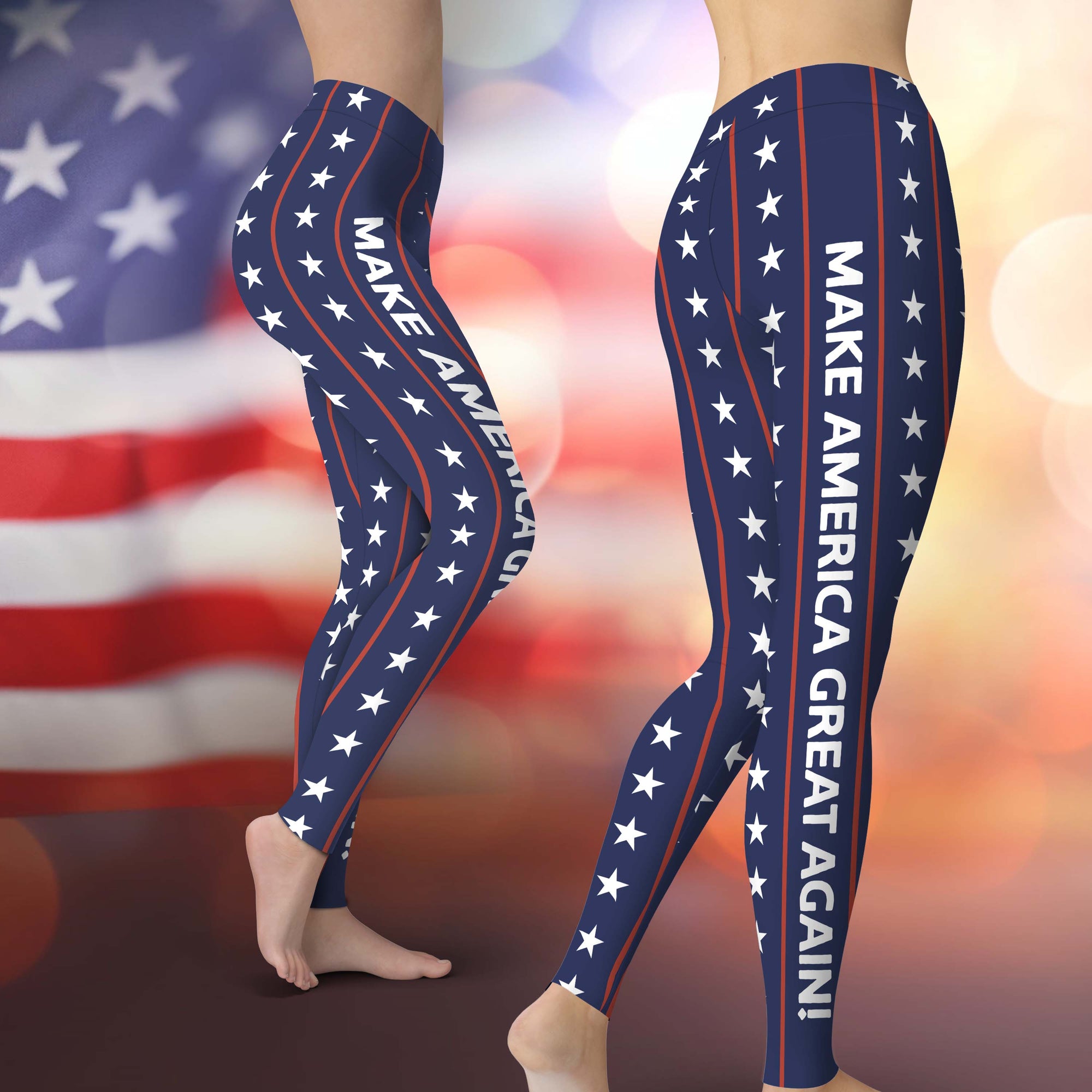 Red, White And Blue MAGA Leggings - GB-LG02