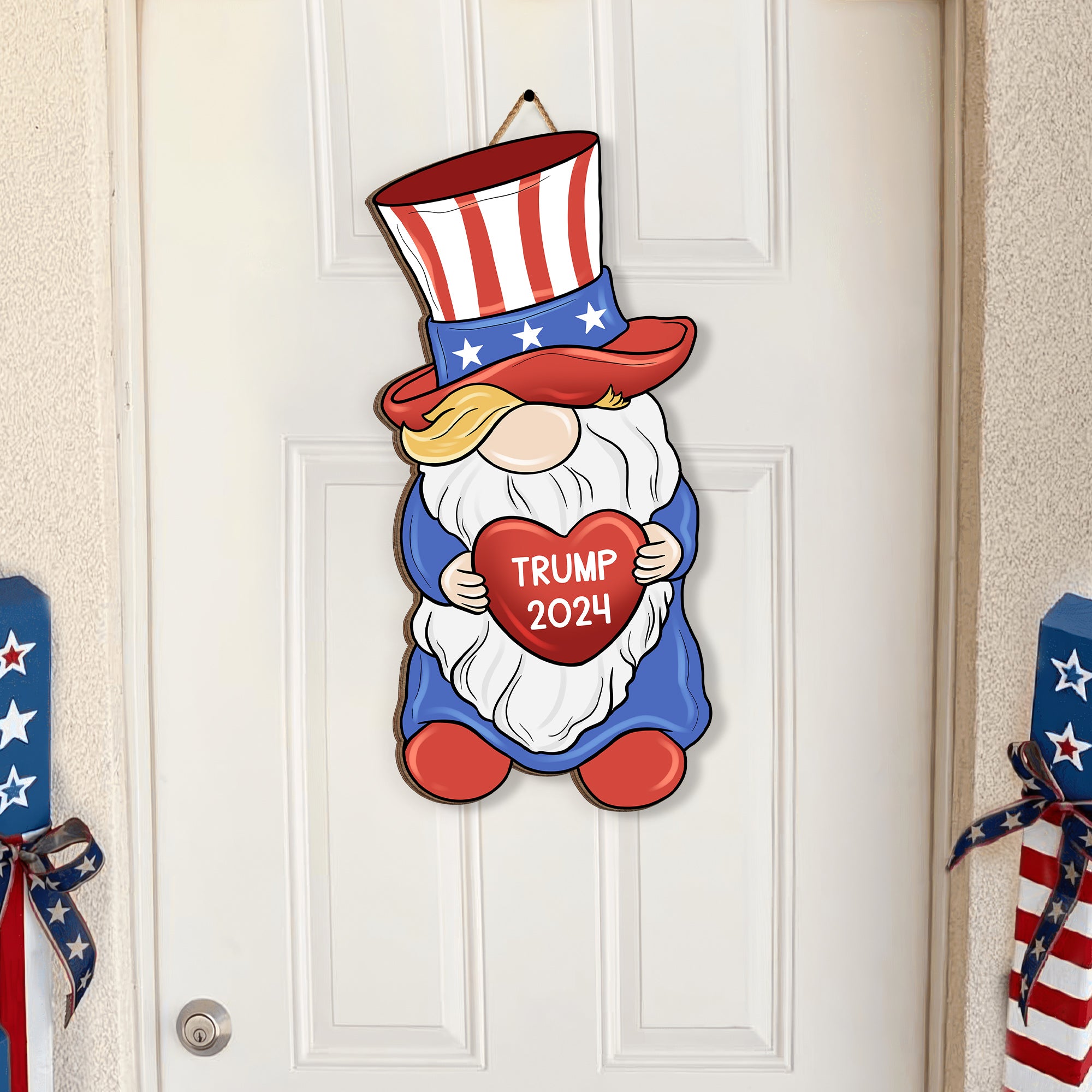 Gnome Make America Great Trump 2024 Wooden Sign - GB-DS07