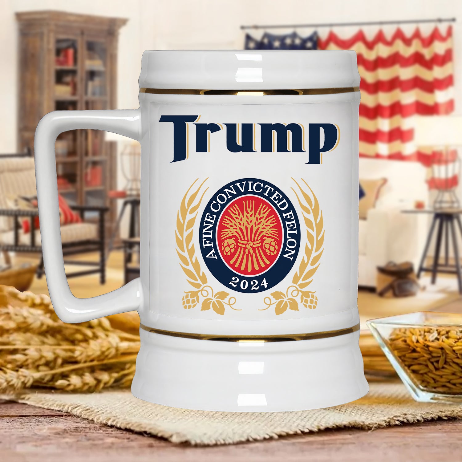 Trump A Fine Convicted Felon Beer Stein 22oz -GB-BS01