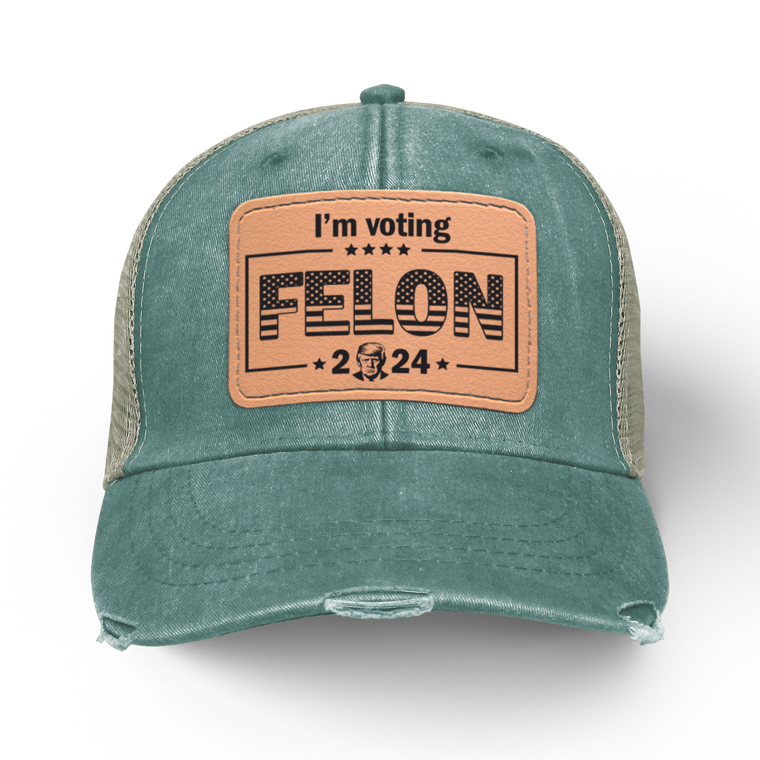 I'm Voting Felon, Trump 2024, MAGA Distressed Hat - GB-H01
