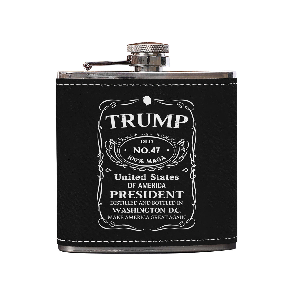 Trump 2024 Maga Whiskey Leather Hip Flask - GB-FL01