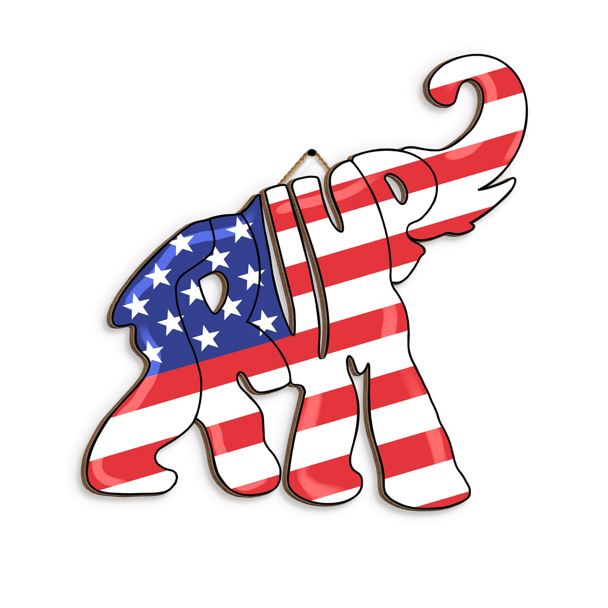 2024 Trump Elephant Wooden Sign, July 4th Decor - GB-DS04