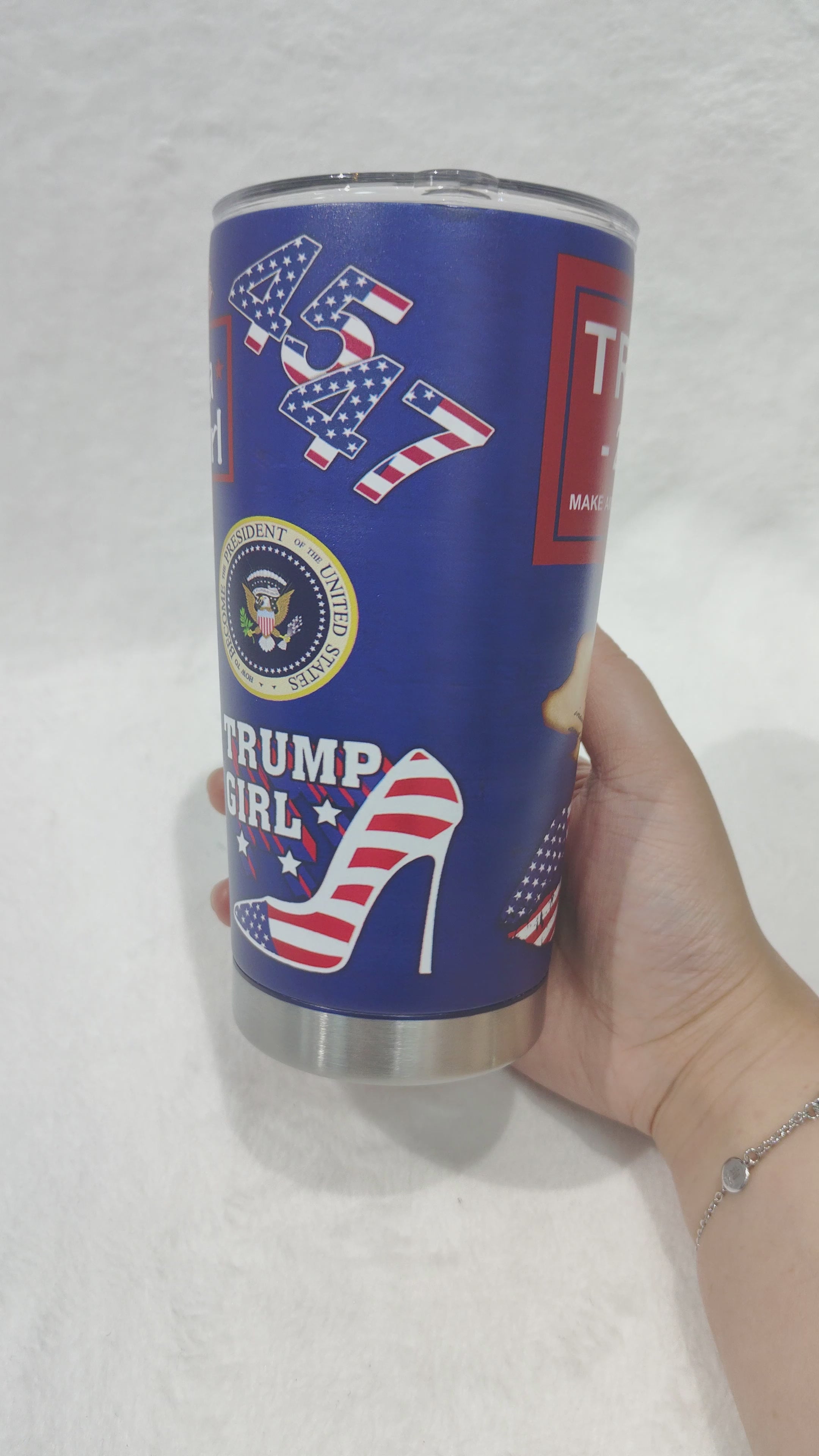 Yes I'm A Trump Girl Get Over It Wine Tumbler - GB-WTL01