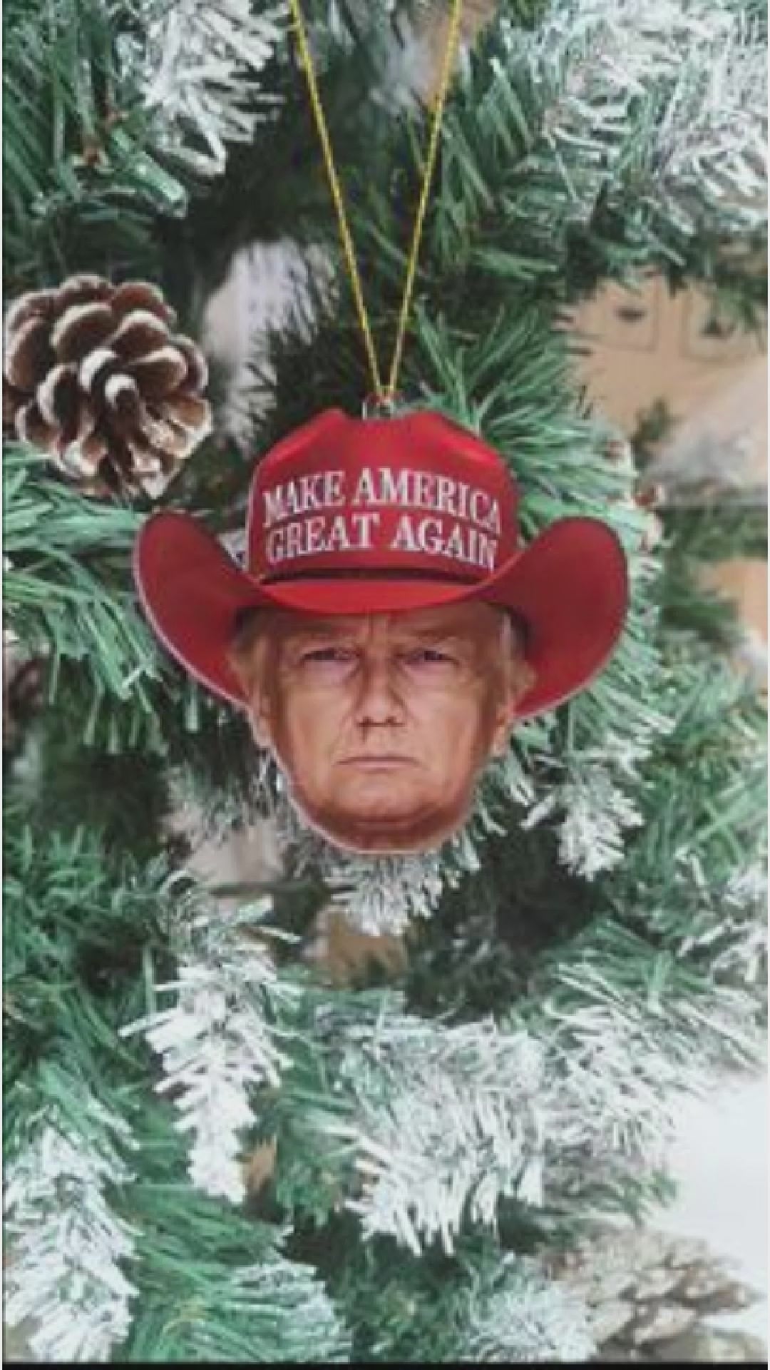 President With Red Hat, Make America Great Again Ornament - ORN95UP