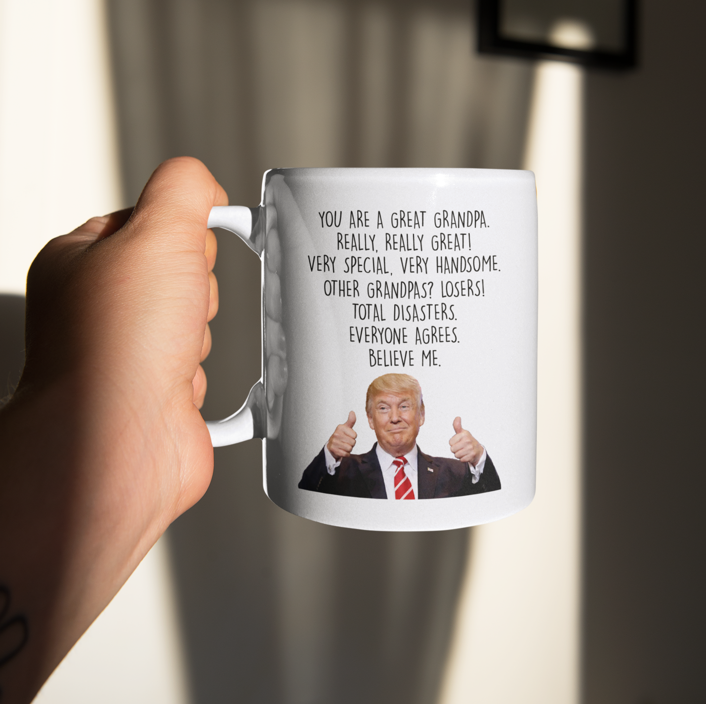 Trump Grandpa Mug, Funny Fathers Day Gift for Grandpa - M07